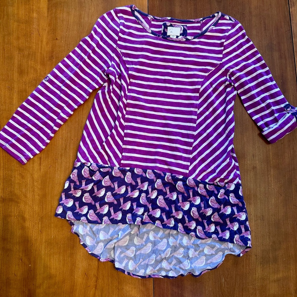 Vibrant Purple Striped Long Sleeve Top